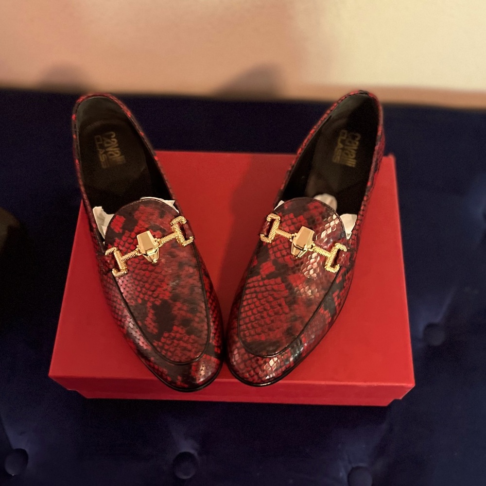 NEW!! Roberto Cavalli Snakeskin Loafers Sz 40